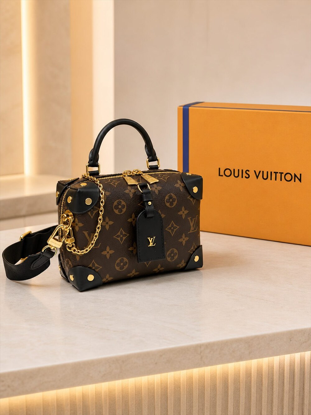 Louis Vuitton Petite Malle Souple Monogram Canvas Handle Bag - Picture 4 of 9